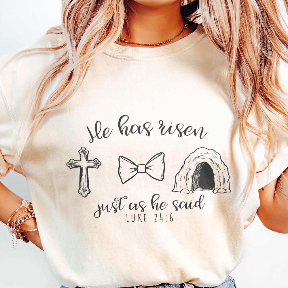 He Has Risen Png, Easter Christian Png - 300 DPI Design for T-Shirt
