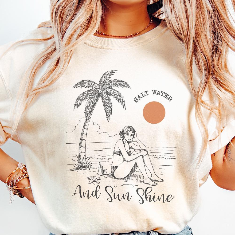 Salt Water And Sun Shine Png, Summer Sublimation Design - 300 DPI Design