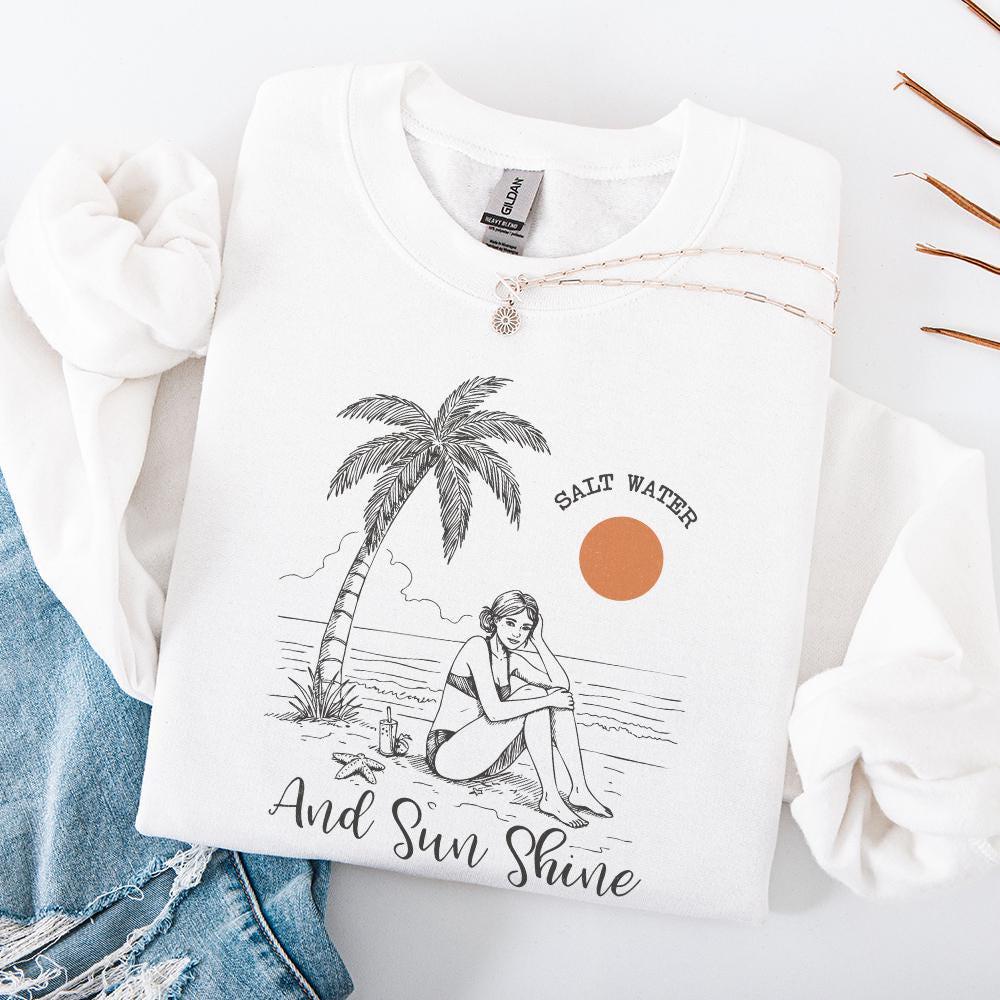 Salt Water And Sun Shine Png, Summer Sublimation Design - 300 DPI Design
