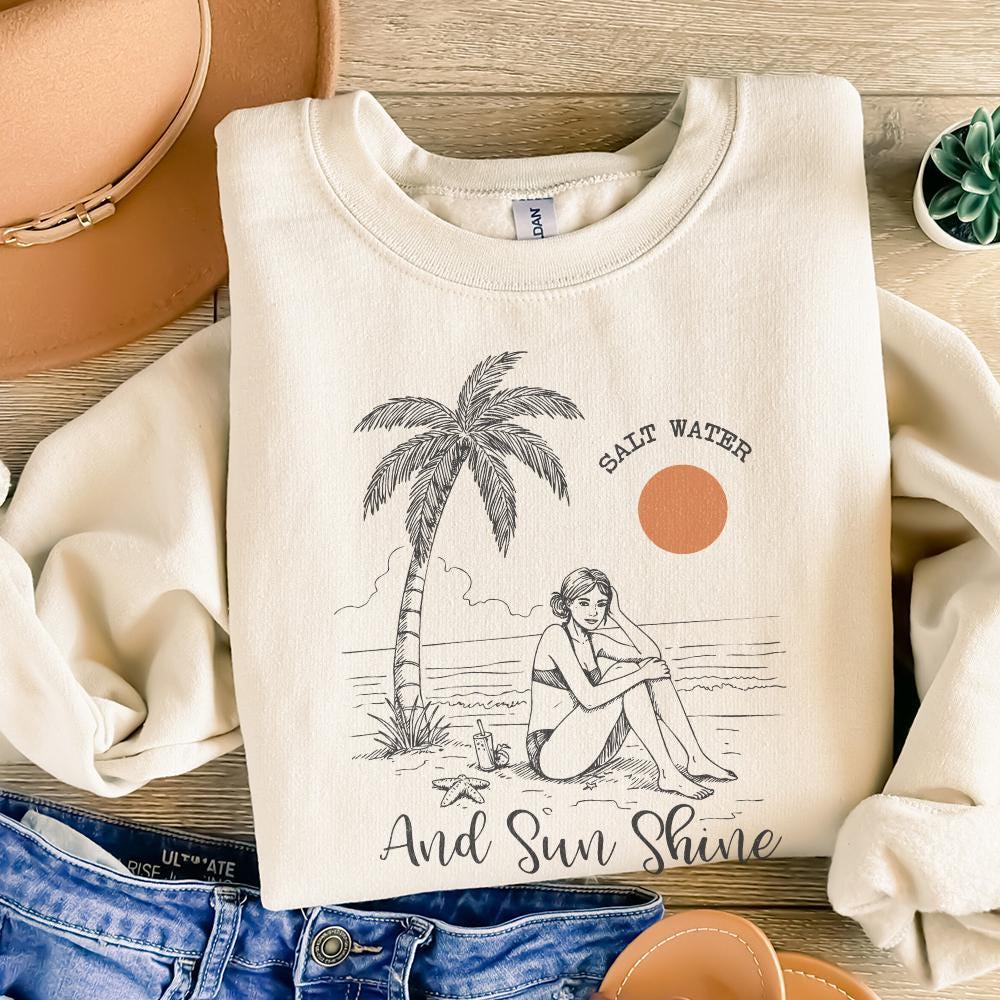 Salt Water And Sun Shine Png, Summer Sublimation Design - 300 DPI Design
