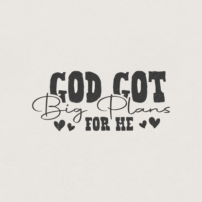 God's Got Big Plans PNG, Christian Kid png - 300 DPI Design for T-Shirt
