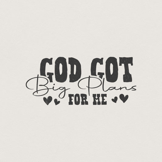 God's Got Big Plans PNG, Christian Kid png - 300 DPI Design for T-Shirt