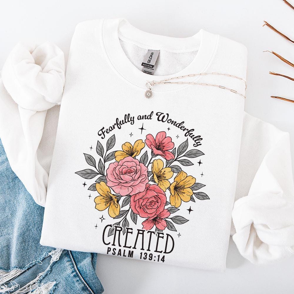 Fearfully and Wonderfully Png, Christian Png - 300 DPI Design for T-Shirt