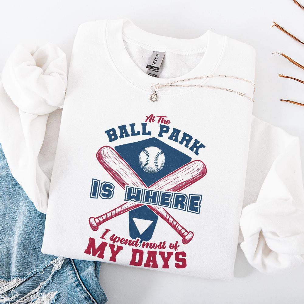 At The Ballpark Is Where I Spend Most Days PNG, Retro Baseball Mom - 300