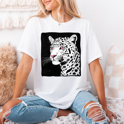 Artistic Leopard PNG, Leopard with Pink Eyes Clipart - 300 DPI Design for