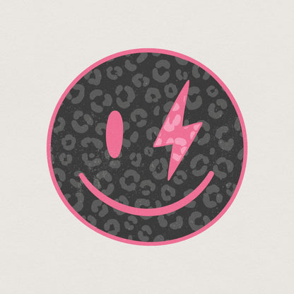 Black Leopard Smile Face PNG, Digital Download - 300 DPI Design for T-Shirt