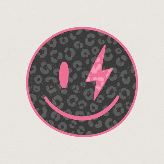 Black Leopard Smile Face PNG, Digital Download - 300 DPI Design for T-Shirt
