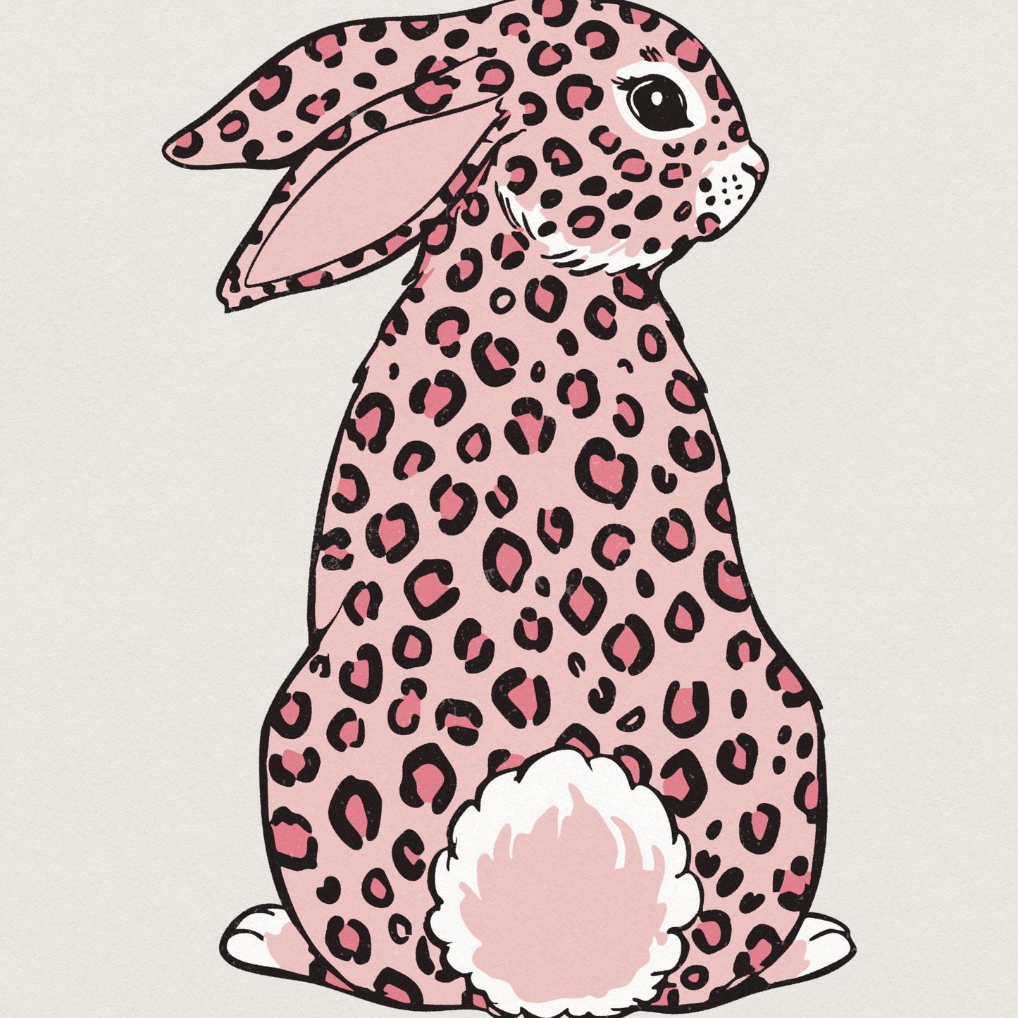 Pink Leopard Print Rabbit PNG, Cute Animal Clipart - 300 DPI Design for