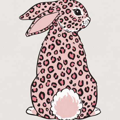 Pink Leopard Print Rabbit PNG, Cute Animal Clipart - 300 DPI Design for