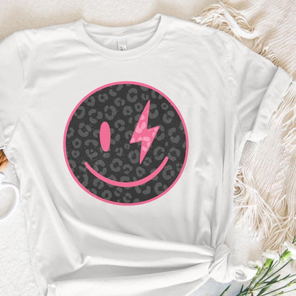 Black Leopard Smile Face PNG, Digital Download - 300 DPI Design for T-Shirt