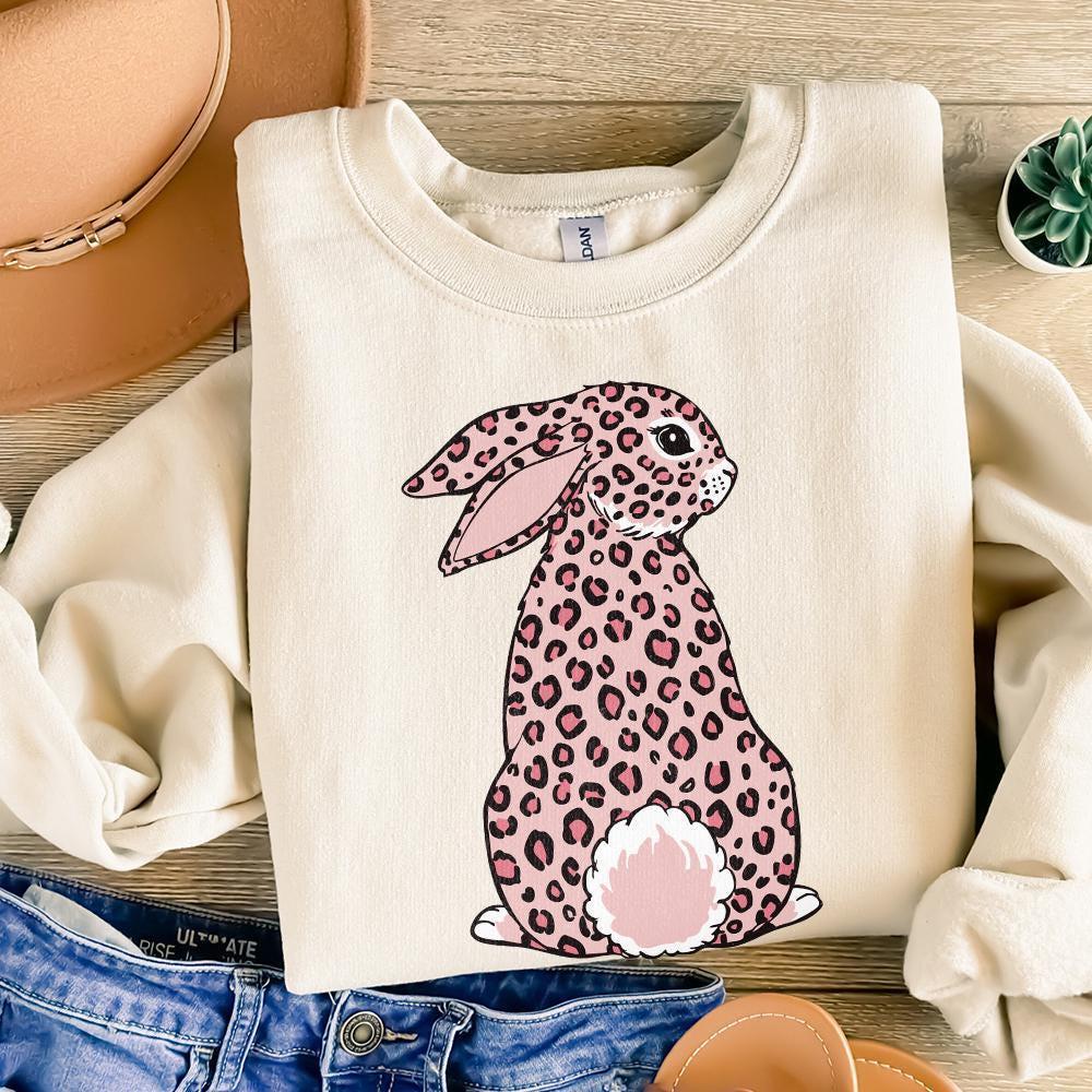 Pink Leopard Print Rabbit PNG, Cute Animal Clipart - 300 DPI Design for