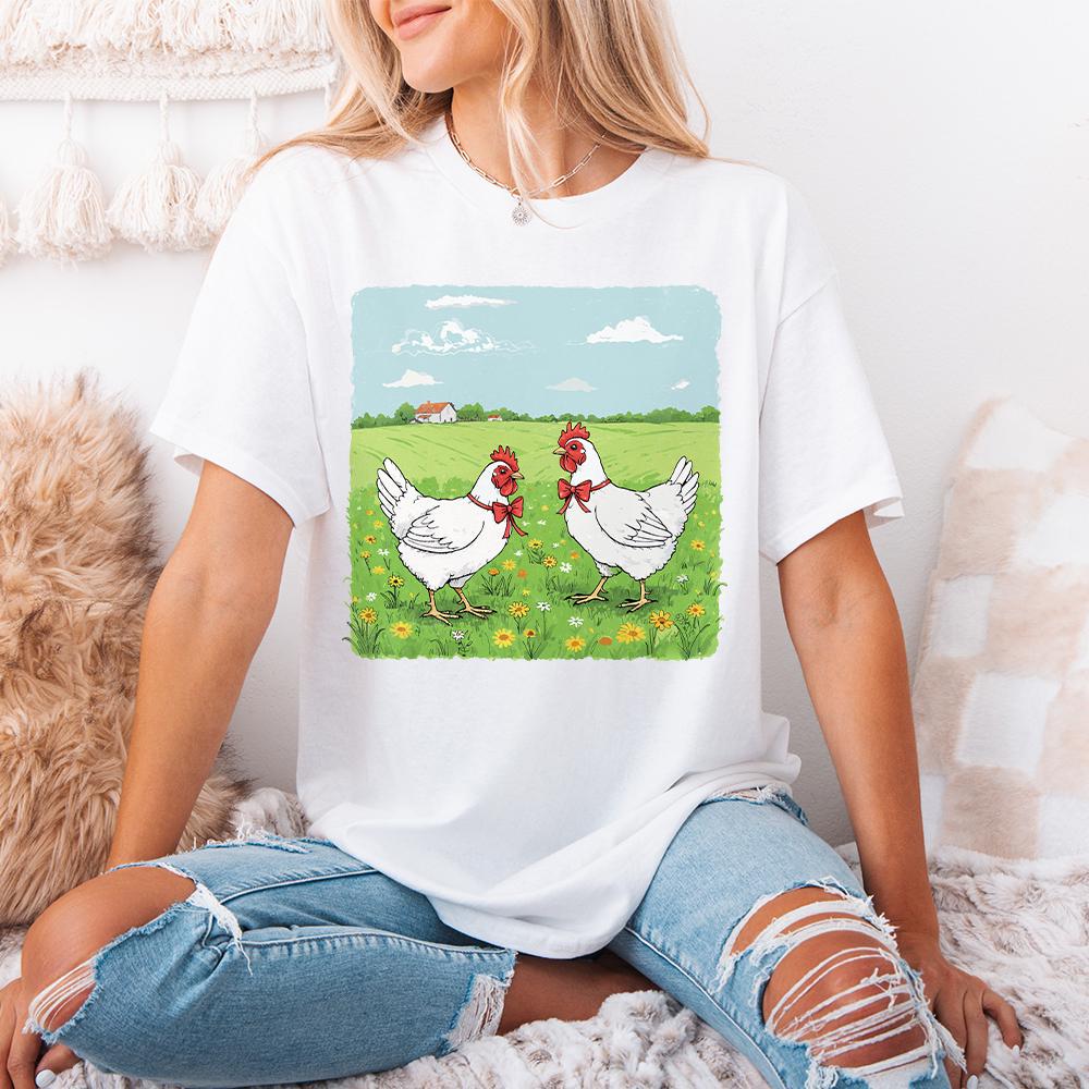 Country Farm Chickens PNG, Cute Farm Animal Illustration - 300 DPI Design