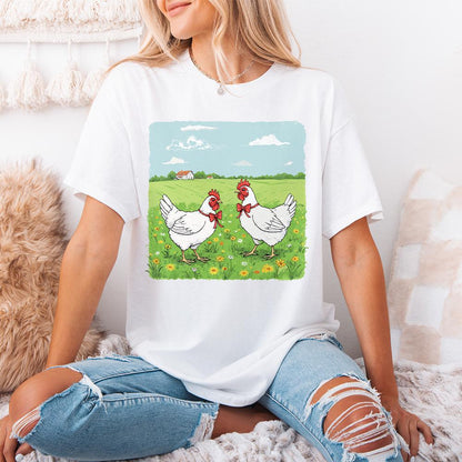 Country Farm Chickens PNG, Cute Farm Animal Illustration - 300 DPI Design