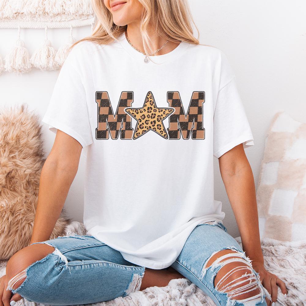 Retro Mama Leopard Print, Mama Checkered Png - 300 DPI Design for T-Shirt