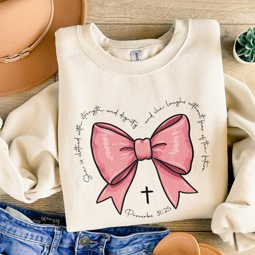 Proverbs Coquette Bow PNG, Pink Bow Watercolor - 300 DPI Design for T-Shirt
