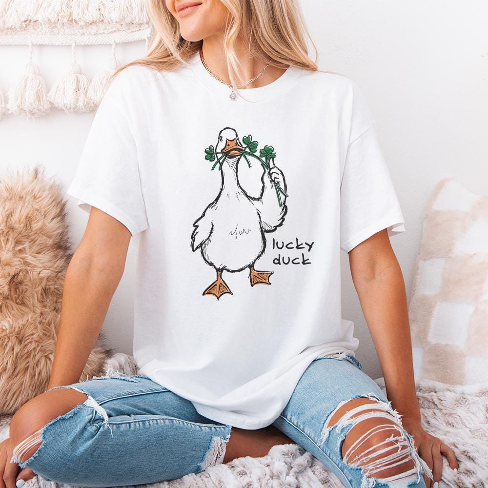 Lucky Duck PNG Sublimation, St Patricks Day Digital Download - 300 DPI