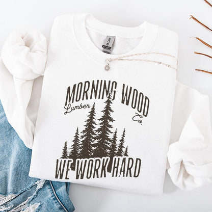 Morning Wood Lumber Co PNG, Funny Husband Gift - 300 DPI Design for T-Shirt