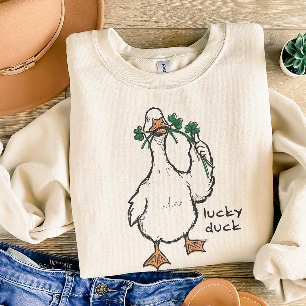Lucky Duck PNG Sublimation, St Patricks Day Digital Download - 300 DPI