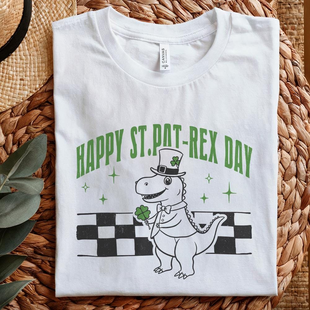 Happy St.Pat-Rex Day PNG, St Patricks Day PNG - 300 DPI Design for T-Shirt