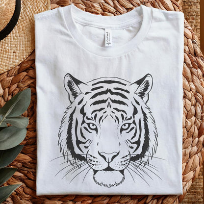 Majestic Tiger Head PNG, Wild Animal Art - 300 DPI Design for T-Shirt
