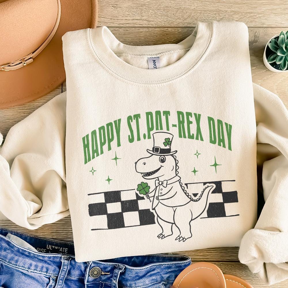 Happy St.Pat-Rex Day PNG, St Patricks Day PNG - 300 DPI Design for T-Shirt