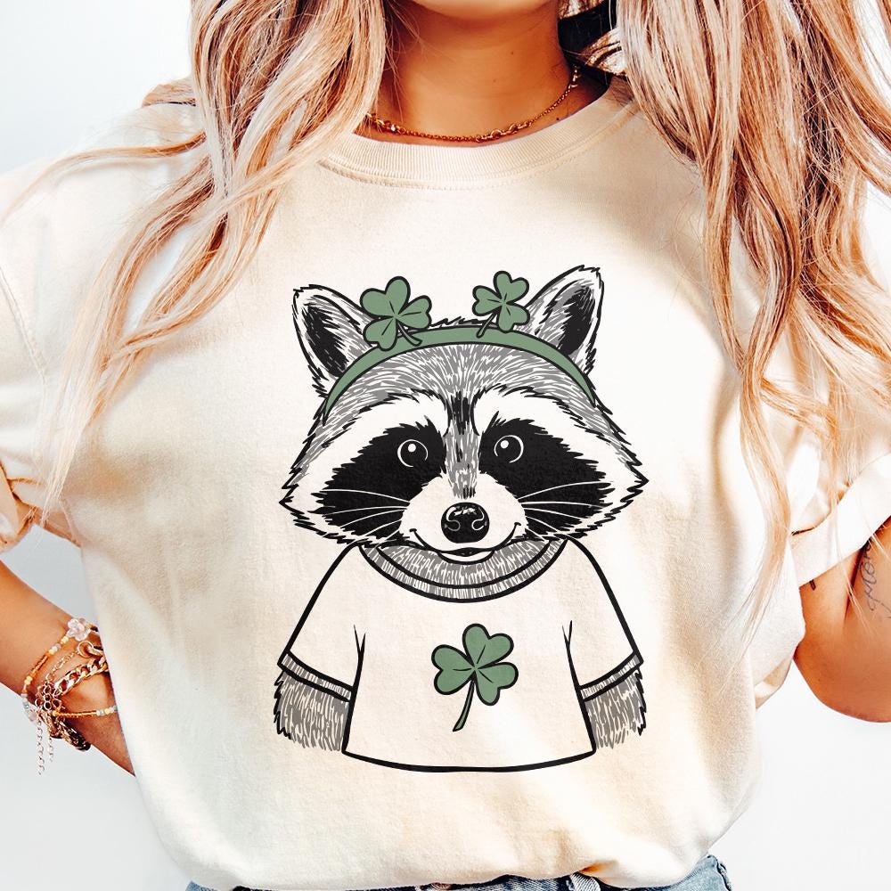 Funny Raccoon St Patrick's Day PNG, Retro St Patricks Day PNG - 300 DPI