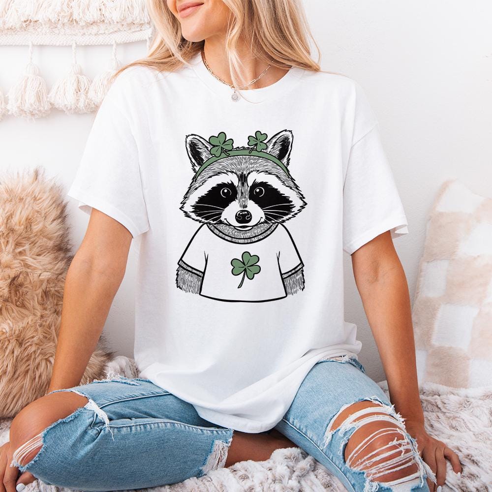 Funny Raccoon St Patrick's Day PNG, Retro St Patricks Day PNG - 300 DPI
