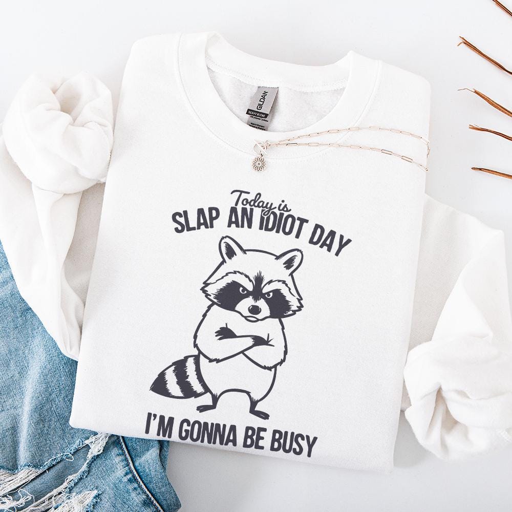 Today Is Slap An Idiot Day PNG, Funny Raccoon Design - 300 DPI Design for