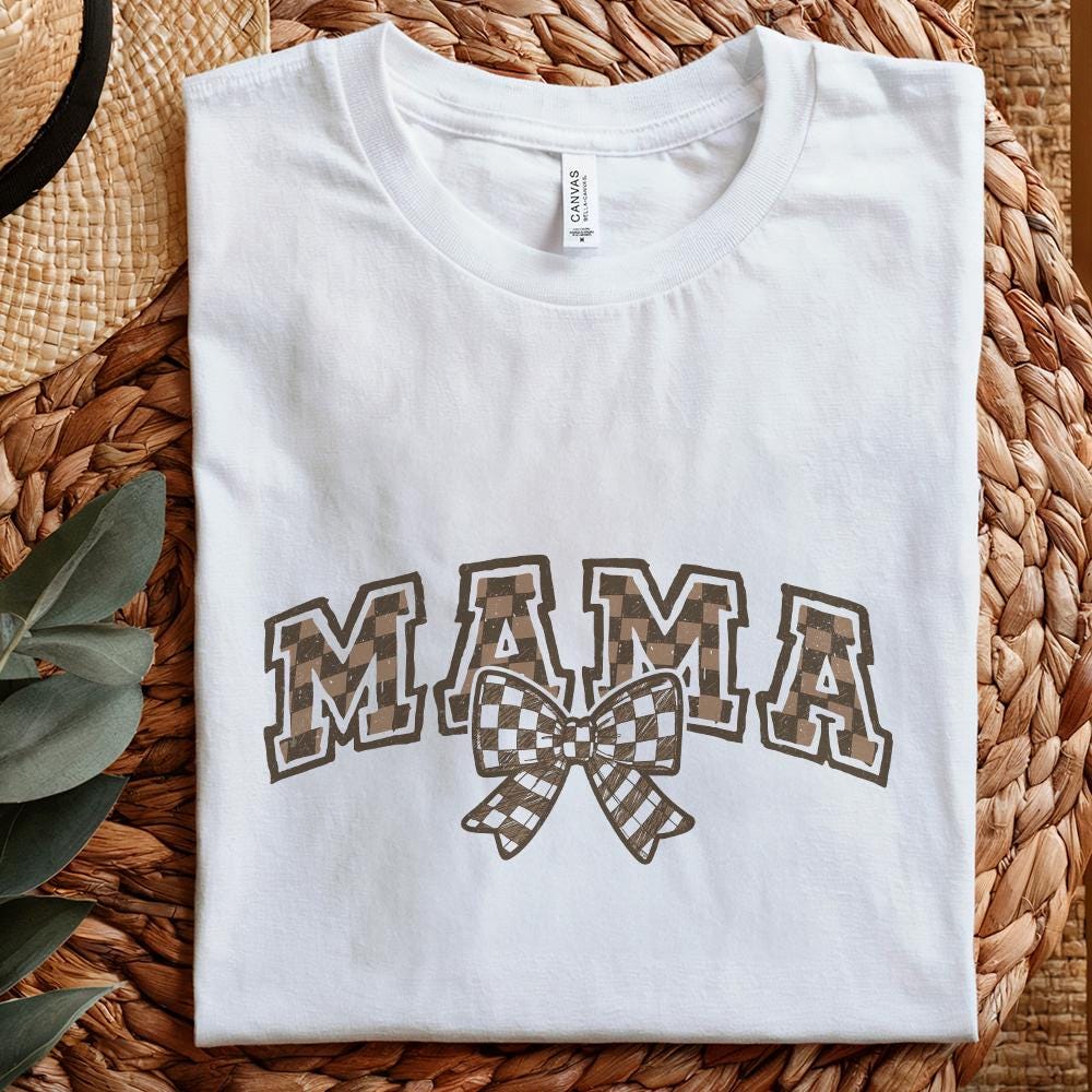 Checkered Mama PNG, Digital Download - 300 DPI Design for T-Shirt
