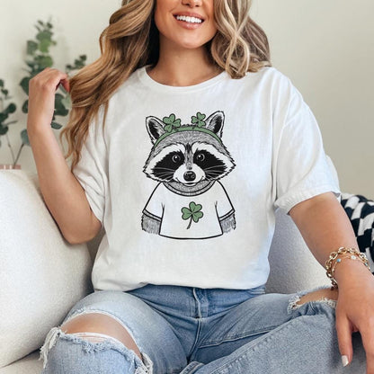 Funny Raccoon St Patrick's Day PNG, Retro St Patricks Day PNG - 300 DPI