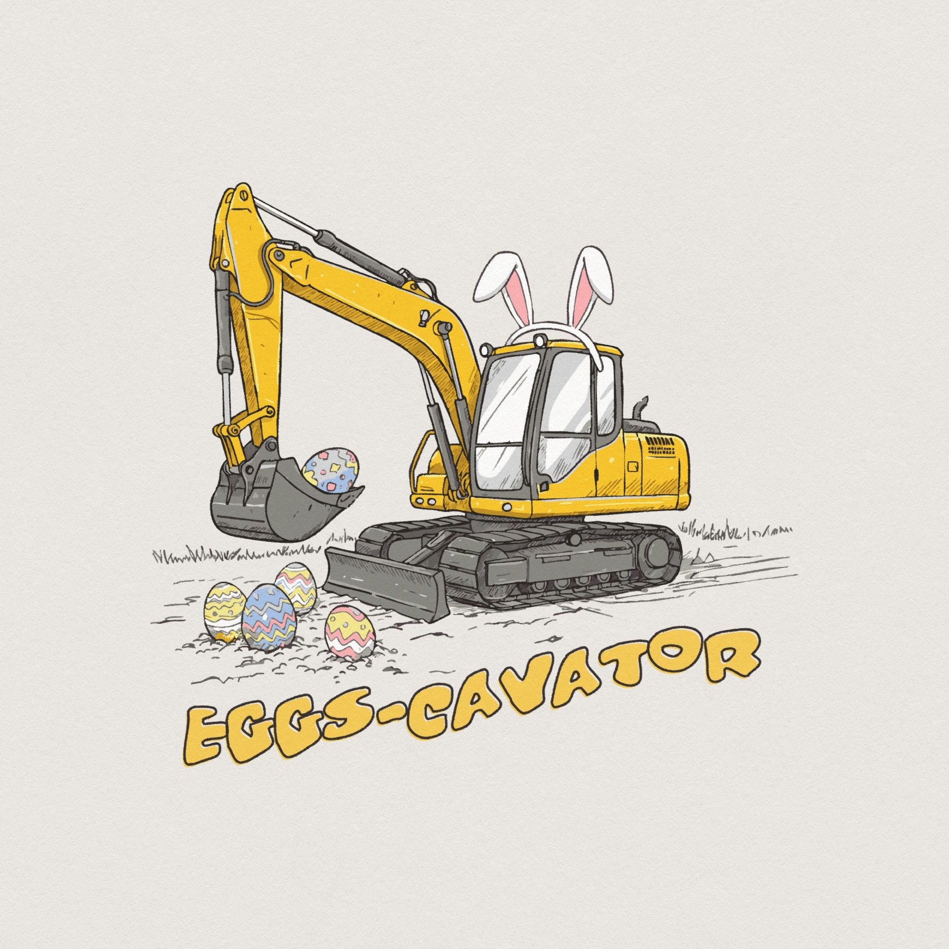 Eggs-Cavator PNG, Happy Easter PNG - 300 DPI Design for T-Shirt