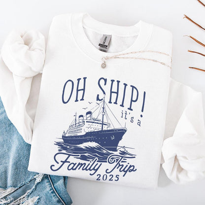 Family Cruise 2025 PNG, Oh Ship Family Trip - 300 DPI Design for T-Shirt