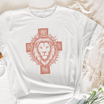 Cross Lion PNG, Lion of Judah Crown of Thorns Illustration - 300 DPI