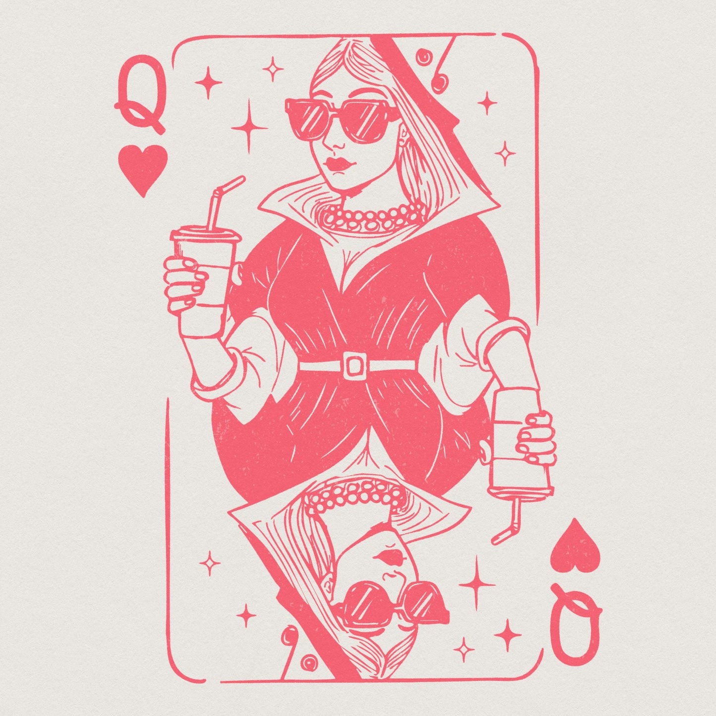 Queen of Hearts PNG, Valentine Hearts PNG - 300 DPI Design for T-Shirt