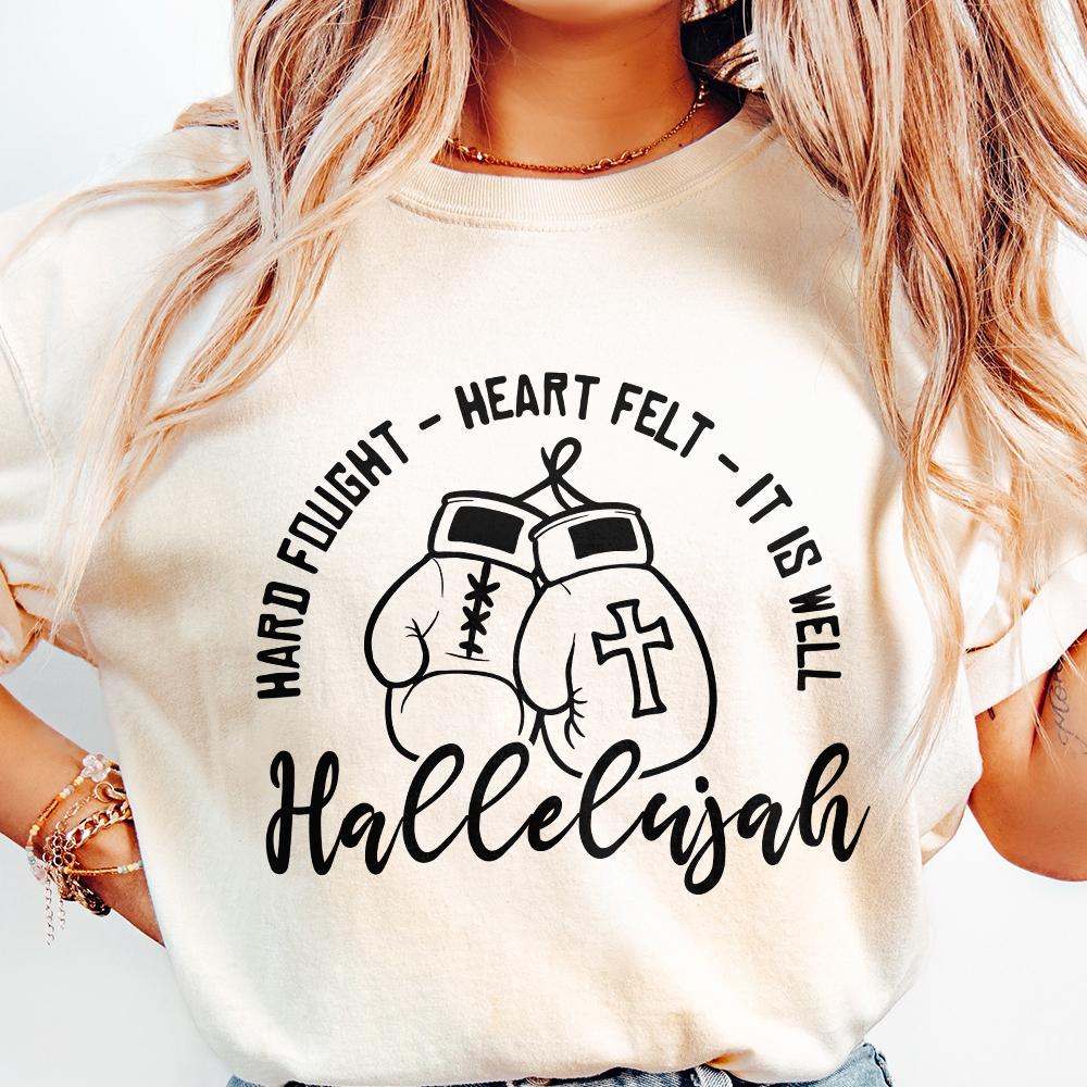 Hard Fought Hallelujah PNG, Faith Digital Design - 300 DPI Design for