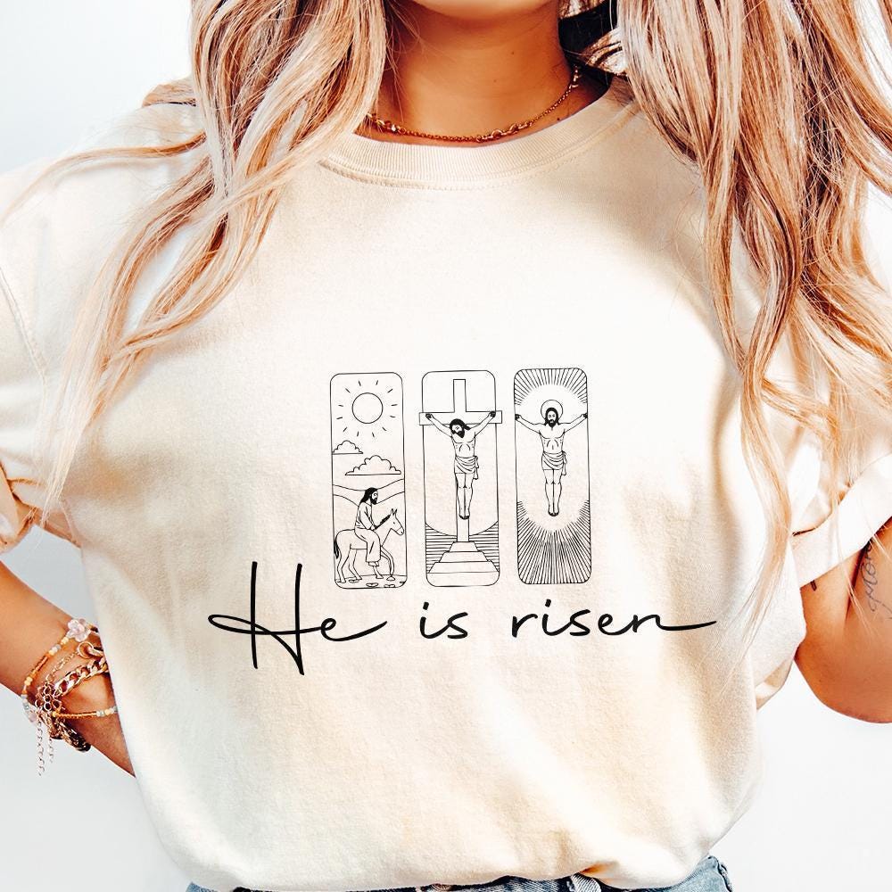 He Is Risen PNG, Easter Sublimation Design - 300 DPI Design for T-Shirt