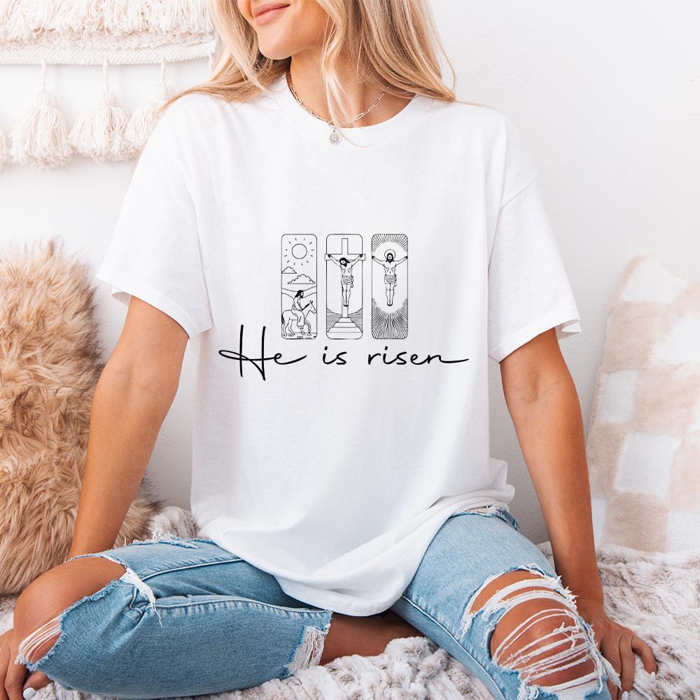He Is Risen PNG, Easter Sublimation Design - 300 DPI Design for T-Shirt