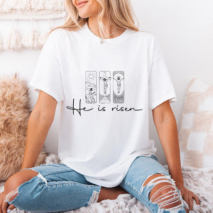 He Is Risen PNG, Easter Sublimation Design - 300 DPI Design for T-Shirt