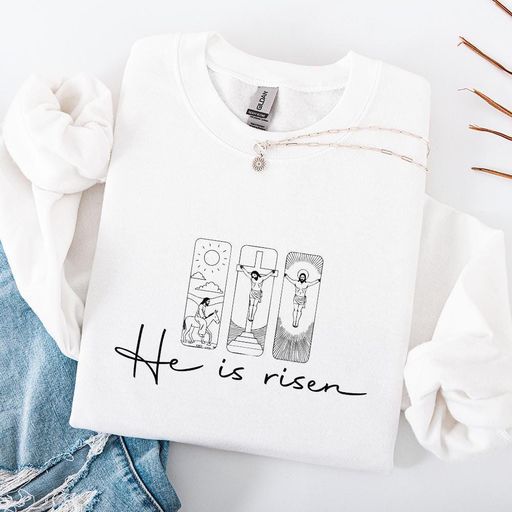 He Is Risen PNG, Easter Sublimation Design - 300 DPI Design for T-Shirt