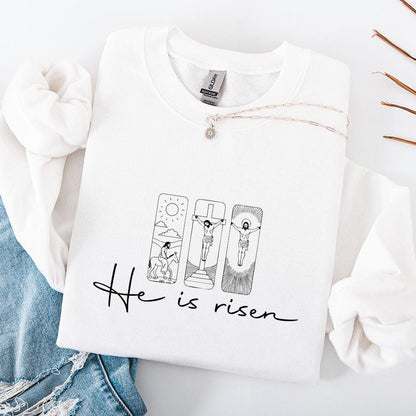 He Is Risen PNG, Easter Sublimation Design - 300 DPI Design for T-Shirt