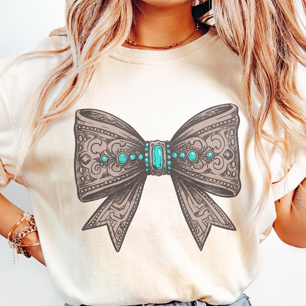 Western PNG Coquette Cowgirl Digital Download, Leather Bow Sublimation