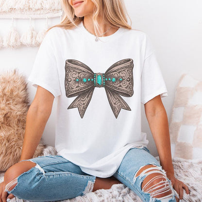 Western PNG Coquette Cowgirl Digital Download, Leather Bow Sublimation