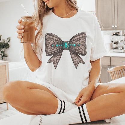 Western PNG Coquette Cowgirl Digital Download, Leather Bow Sublimation