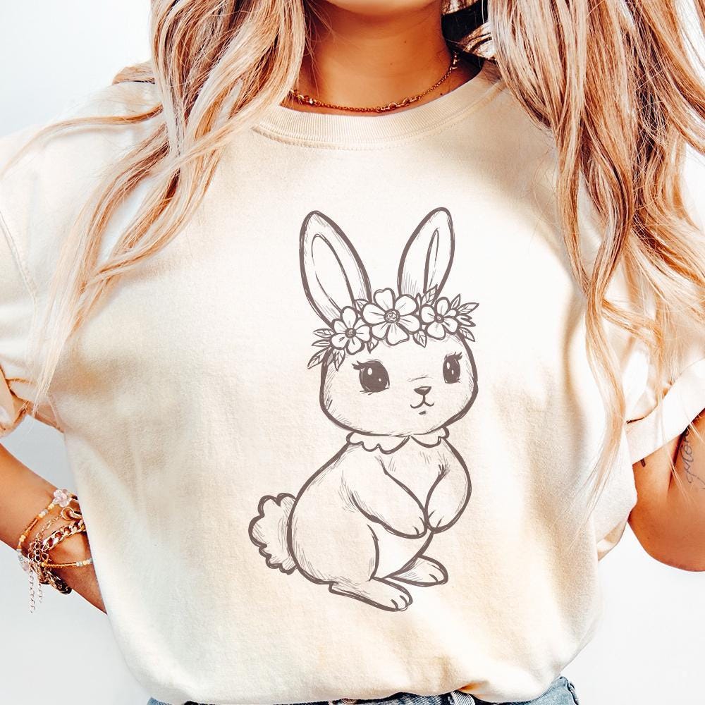 Western Bunny PNG, Easter Bunny - 300 DPI Design for T-Shirt