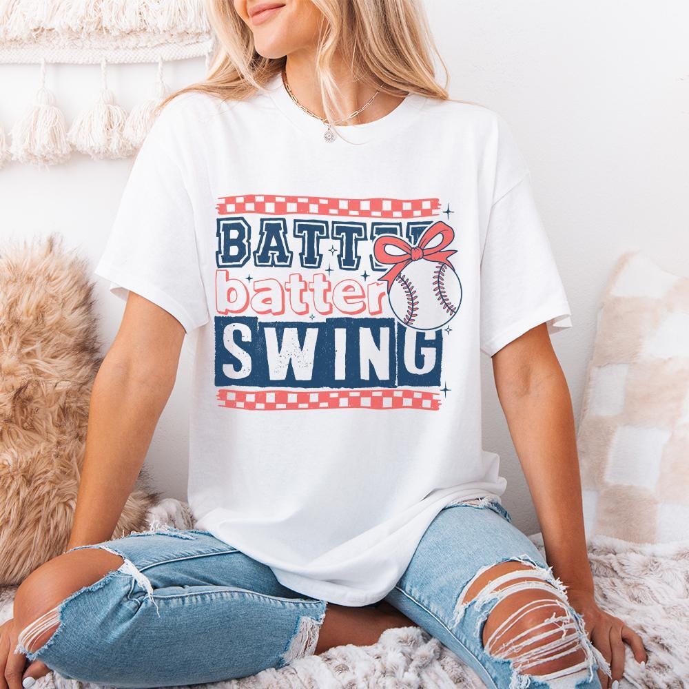 Retro Baseball PNG, Batter Batter Swing Baseball Mom Art - 300 DPI Design