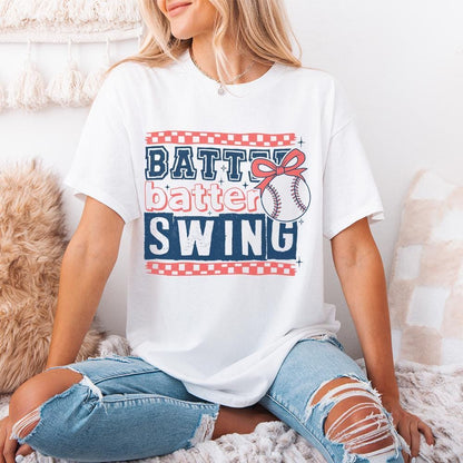 Retro Baseball PNG, Batter Batter Swing Baseball Mom Art - 300 DPI Design