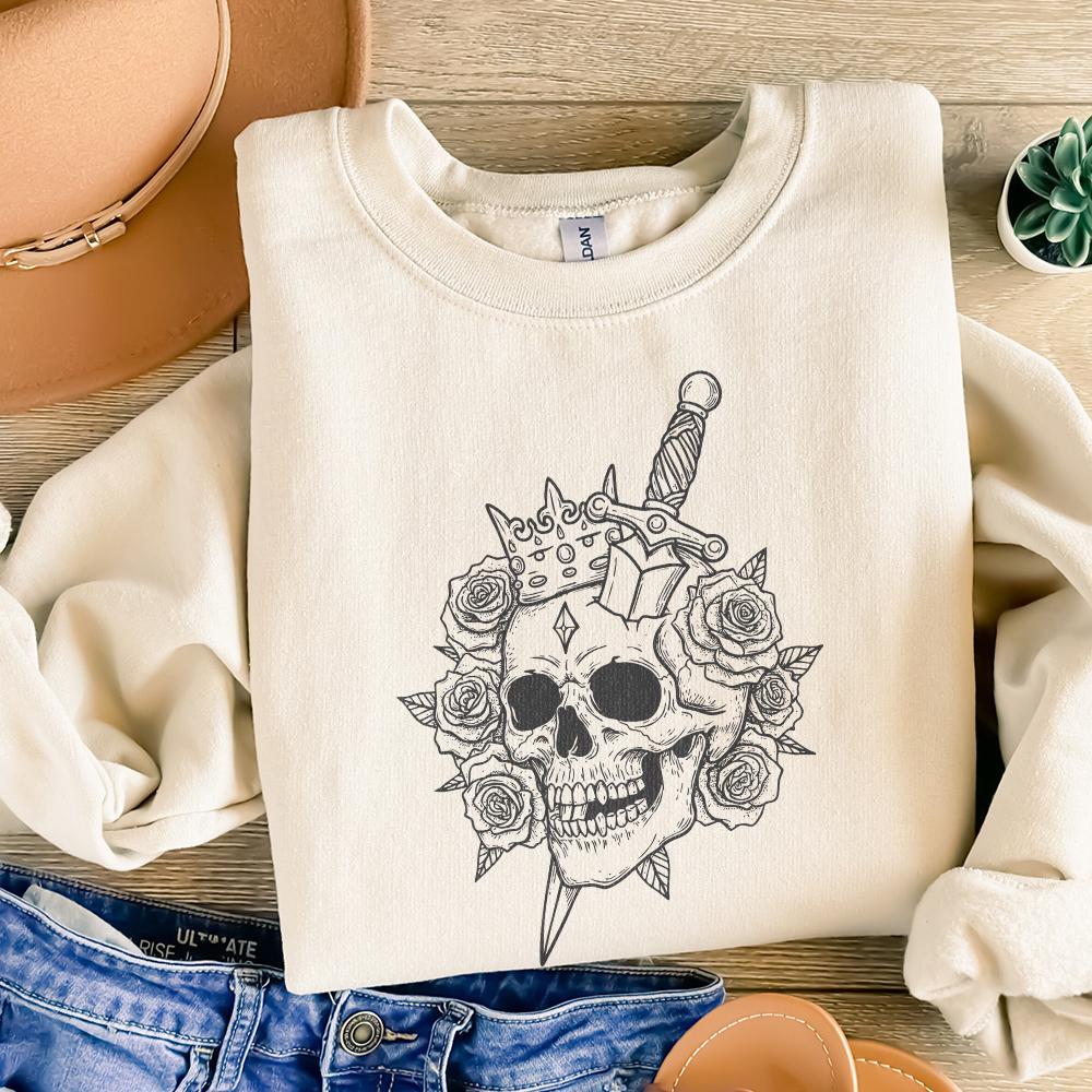 Skull Knife png, Skull Shirt png - 300 DPI Design for T-Shirt