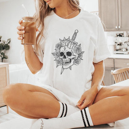 Skull Knife png, Skull Shirt png - 300 DPI Design for T-Shirt