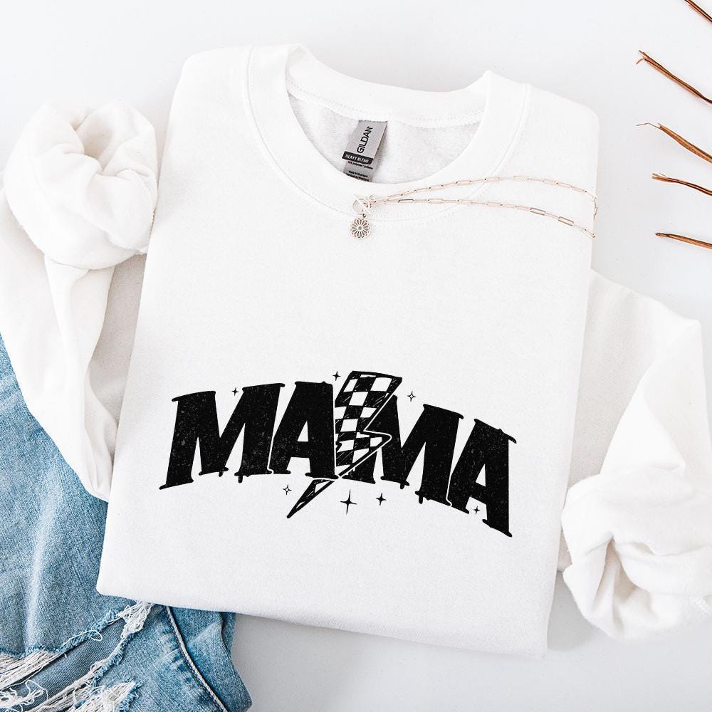 Retro Checkered Mama PNG, Mom Life Sublimation Design - 300 DPI Design