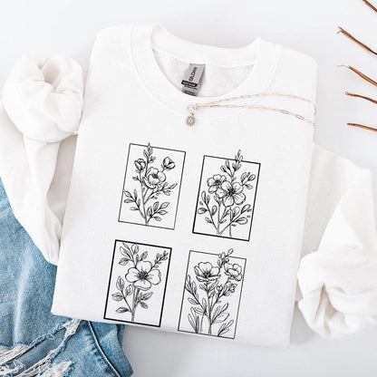 Floral PNG Digital Download, Flowers png - 300 DPI Design for T-Shirt